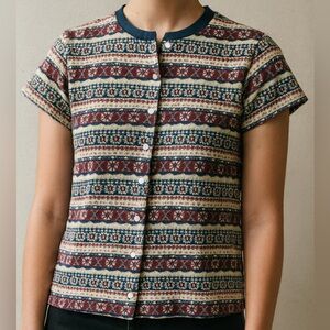 Vintage Aerowear Aéropostale Fair Isle Knit Button Top Snowflake Buttons Medium
